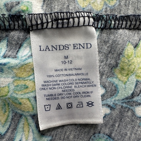LANDS’ END | NWOT FLORAL COTTON TANK DRESS COVERUP NAVY BLUE & GREEN | MEDIUM - Picture 9 of 10